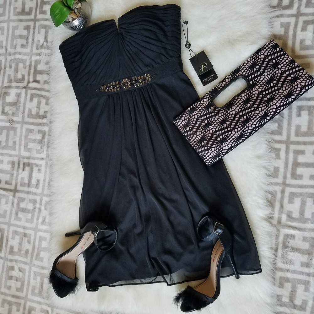 Adrianna Papell Black Cocktail Dress Size 2